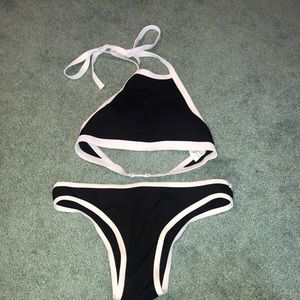 Black and white bikini